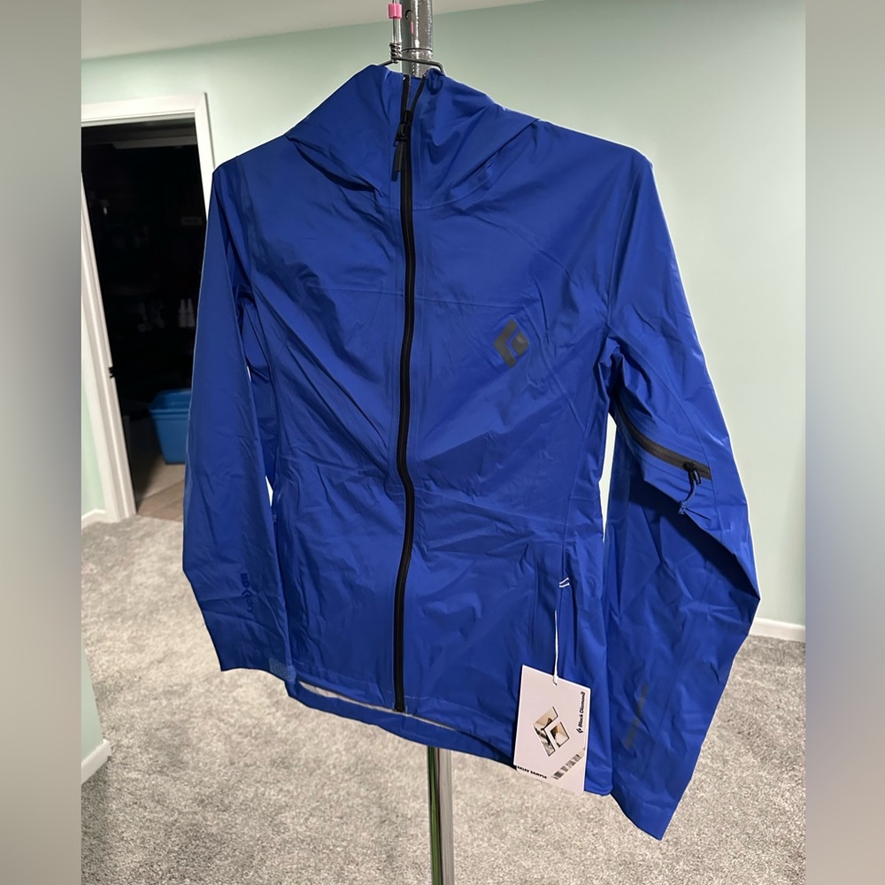Black Diamond Women's Stormline Stretch Rainshell - clean blue - small
